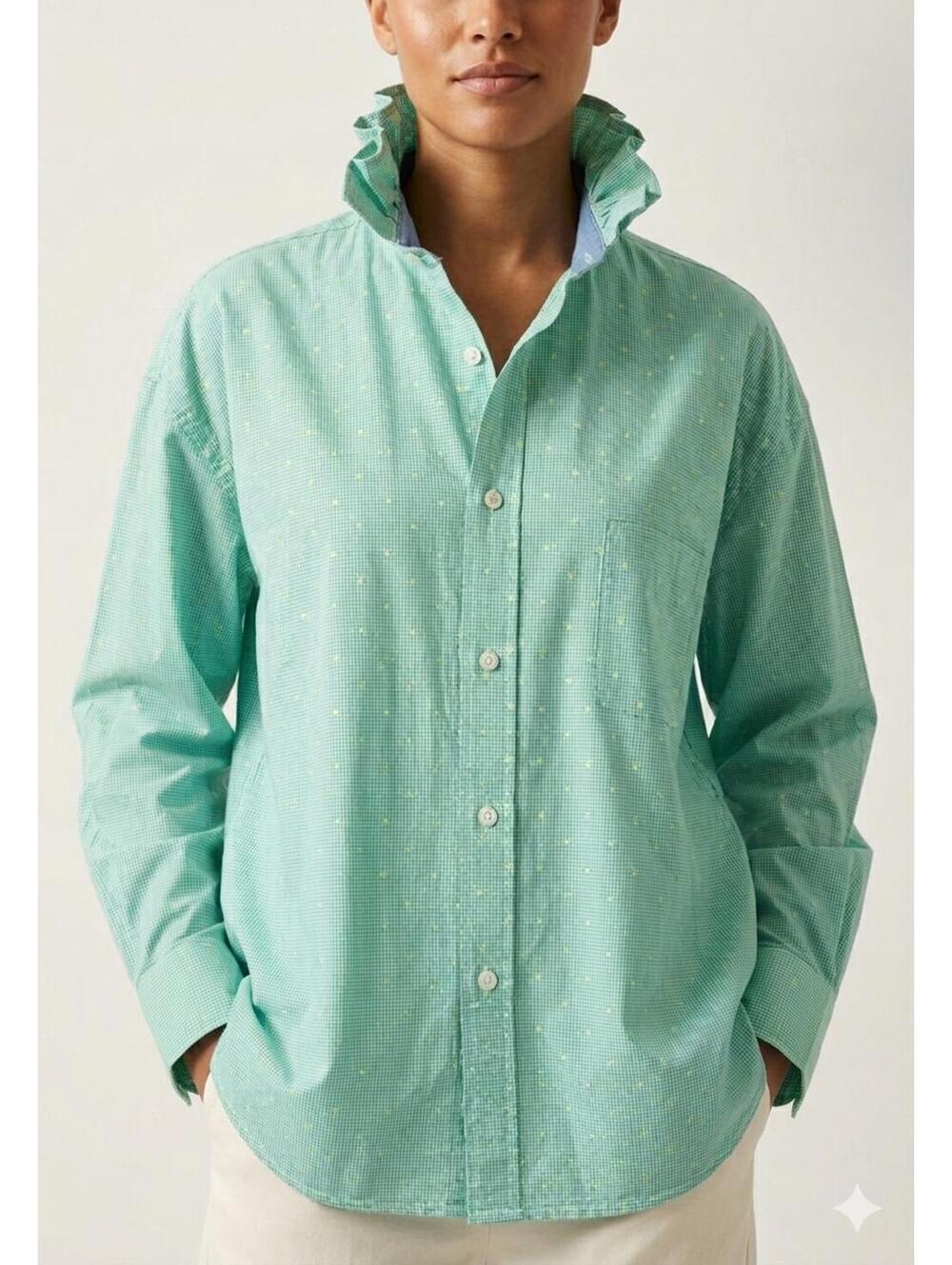 Upcycled Charleston Threads Green Gingham Button-Up Shirt XXL